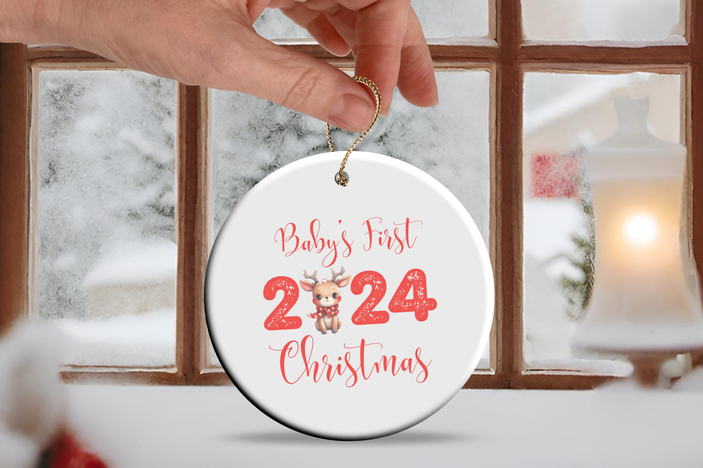 Reindeer Ornament | Baby's First Christmas 2024