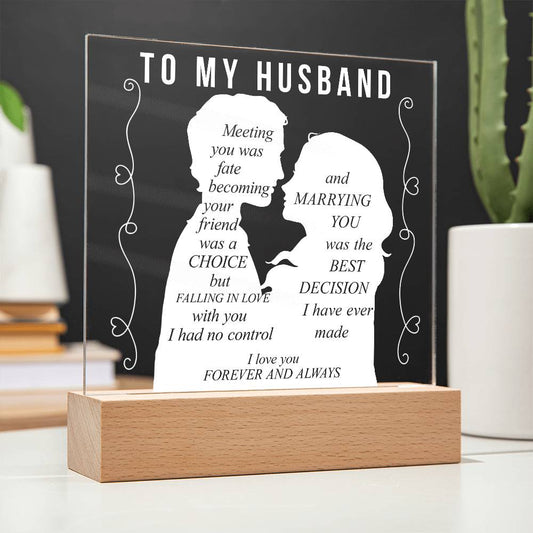 To My Husband | Square Acrylic Plaque