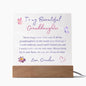 To My Beautiful Granddaughter | Square Acrylic Plaque