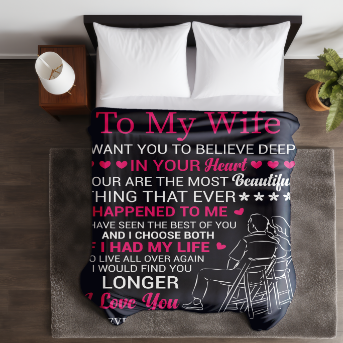 To My Wife | Velveteen Plush Blanket